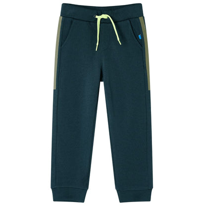 Kinderjoggingbroek met trekkoord 128 mosgroen