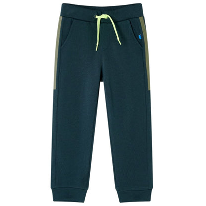 Kinderjoggingbroek met trekkoord 140 mosgroen