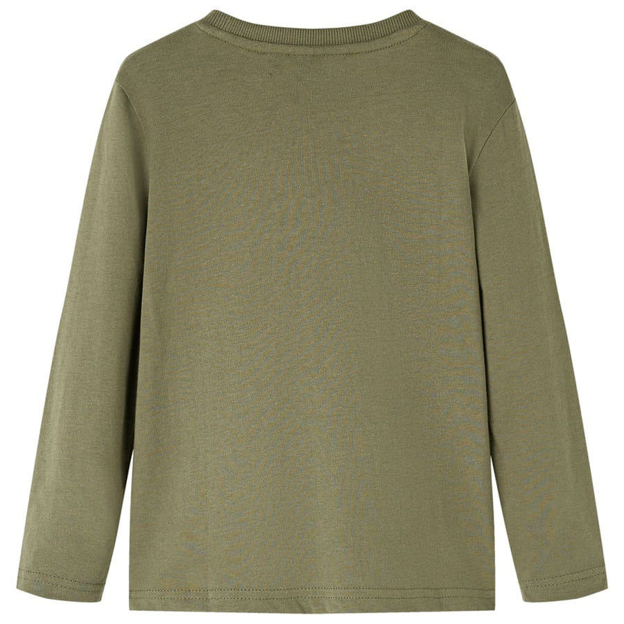 Kindershirt met lange mouwen 92 kakikleurig