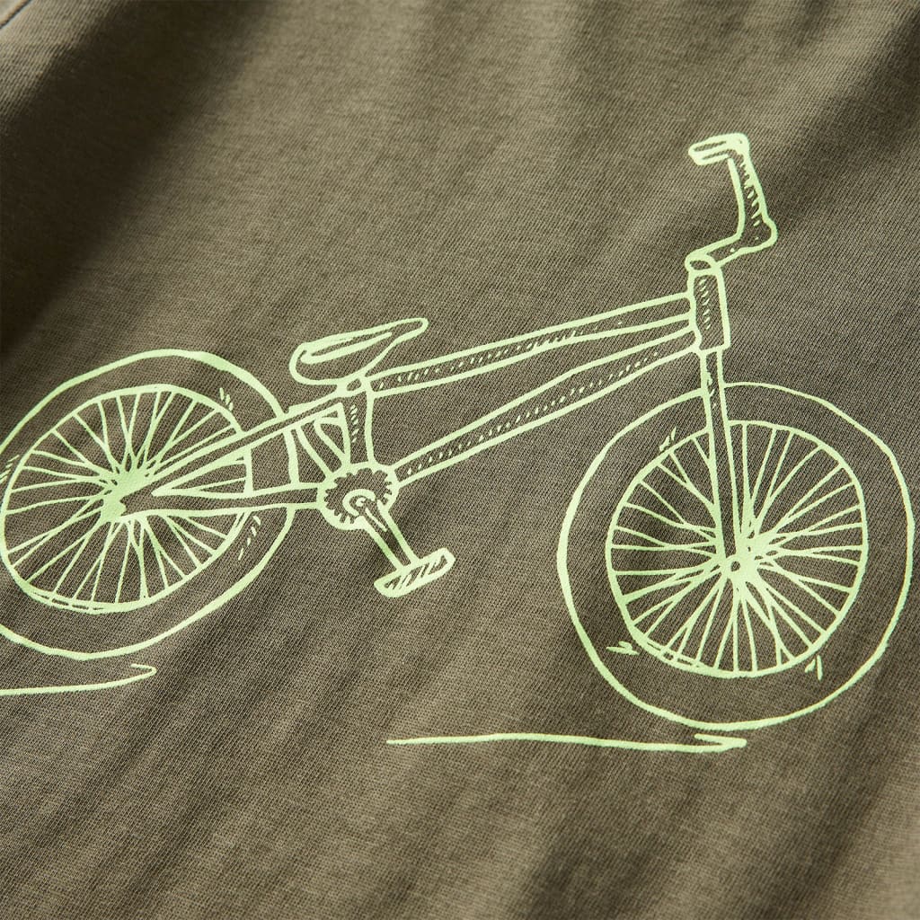 Kindershirt met lange mouwen 92 kakikleurig