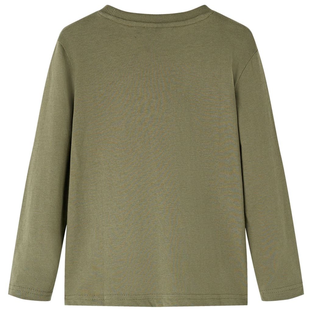 Kindershirt met lange mouwen 104 kakikleurig