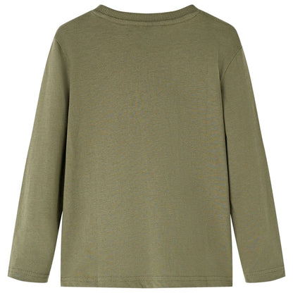 Kindershirt met lange mouwen 104 kakikleurig