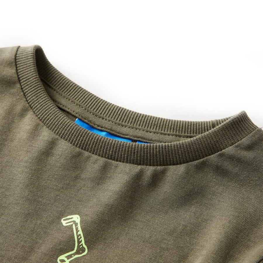 Kindershirt met lange mouwen 104 kakikleurig