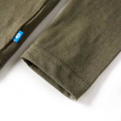 Kindershirt met lange mouwen 104 kakikleurig