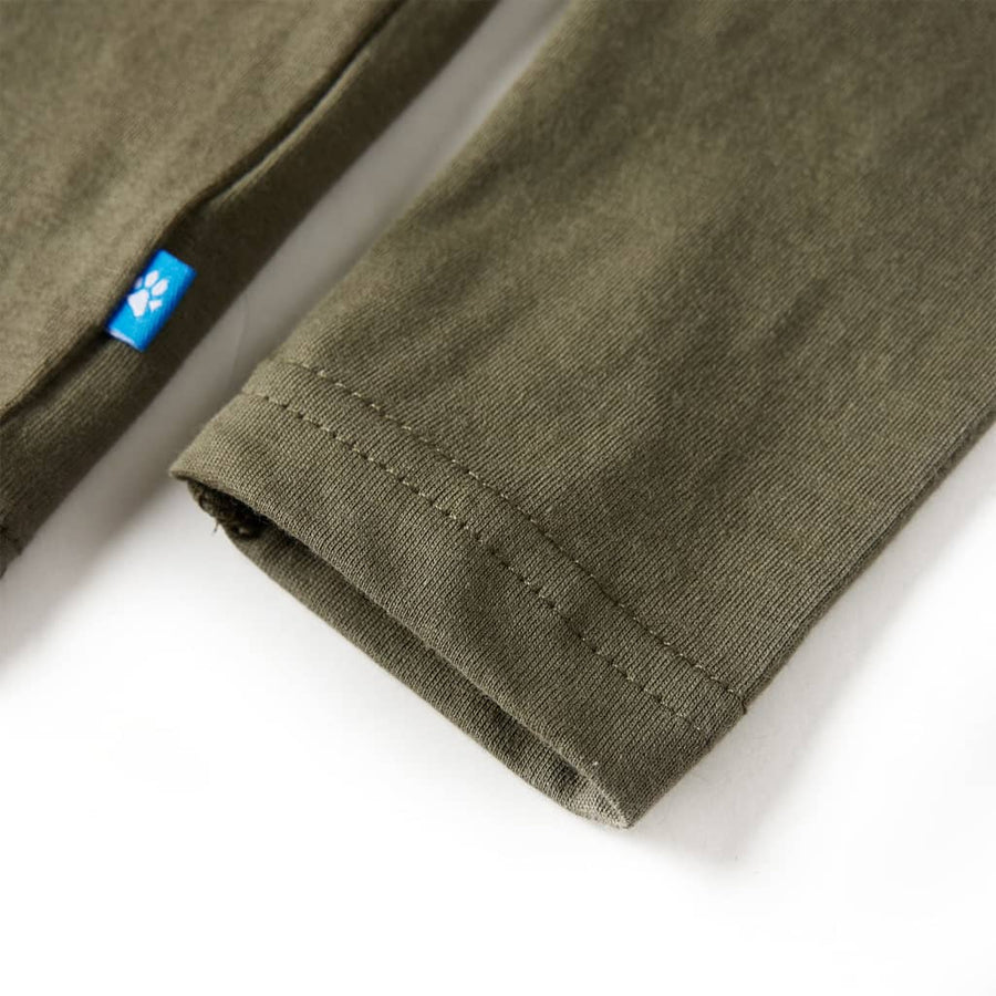 Kindershirt met lange mouwen 104 kakikleurig