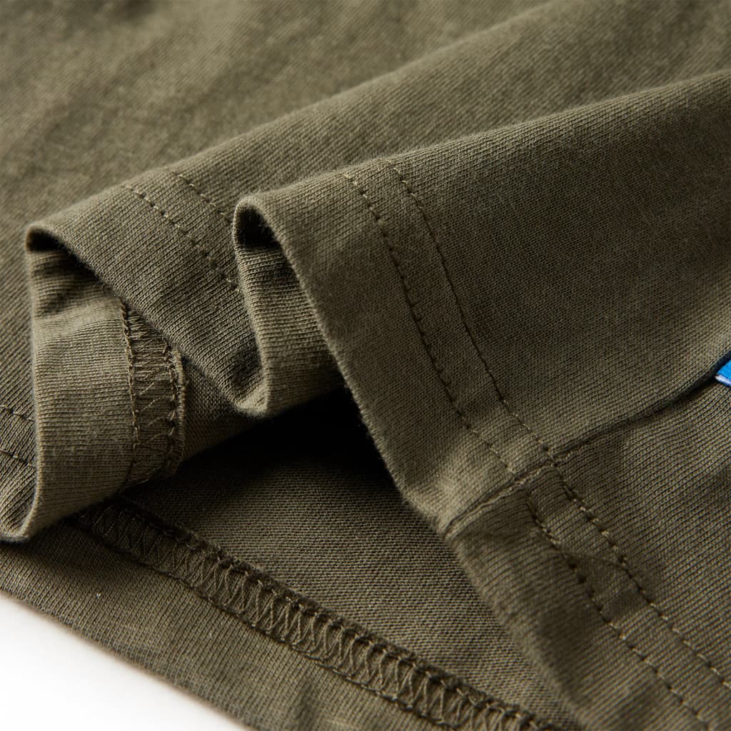 Kindershirt met lange mouwen 104 kakikleurig