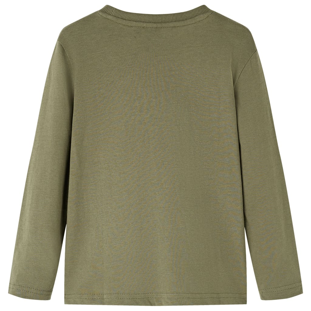 Kindershirt met lange mouwen 116 kakikleurig