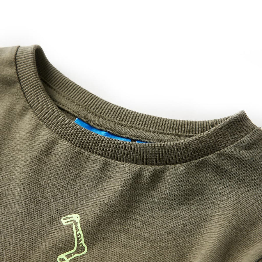 Kindershirt met lange mouwen 116 kakikleurig
