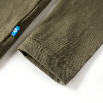 Kindershirt met lange mouwen 116 kakikleurig