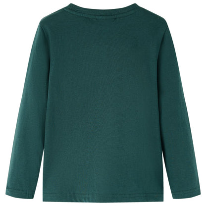 Kindershirt met lange mouwen 92 donkergroen