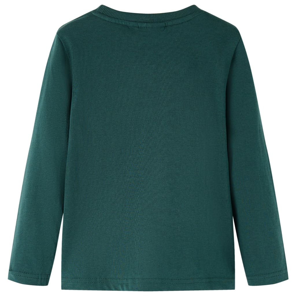 Kindershirt met lange mouwen 128 donkergroen 128
