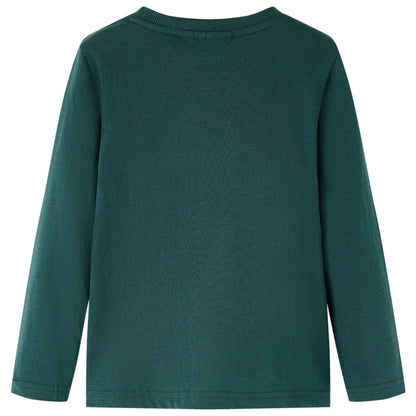 Kindershirt met lange mouwen 128 donkergroen 128