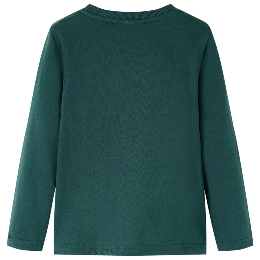 Kindershirt met lange mouwen 128 donkergroen 128