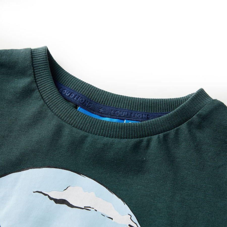 Kindershirt met lange mouwen 128 donkergroen 128