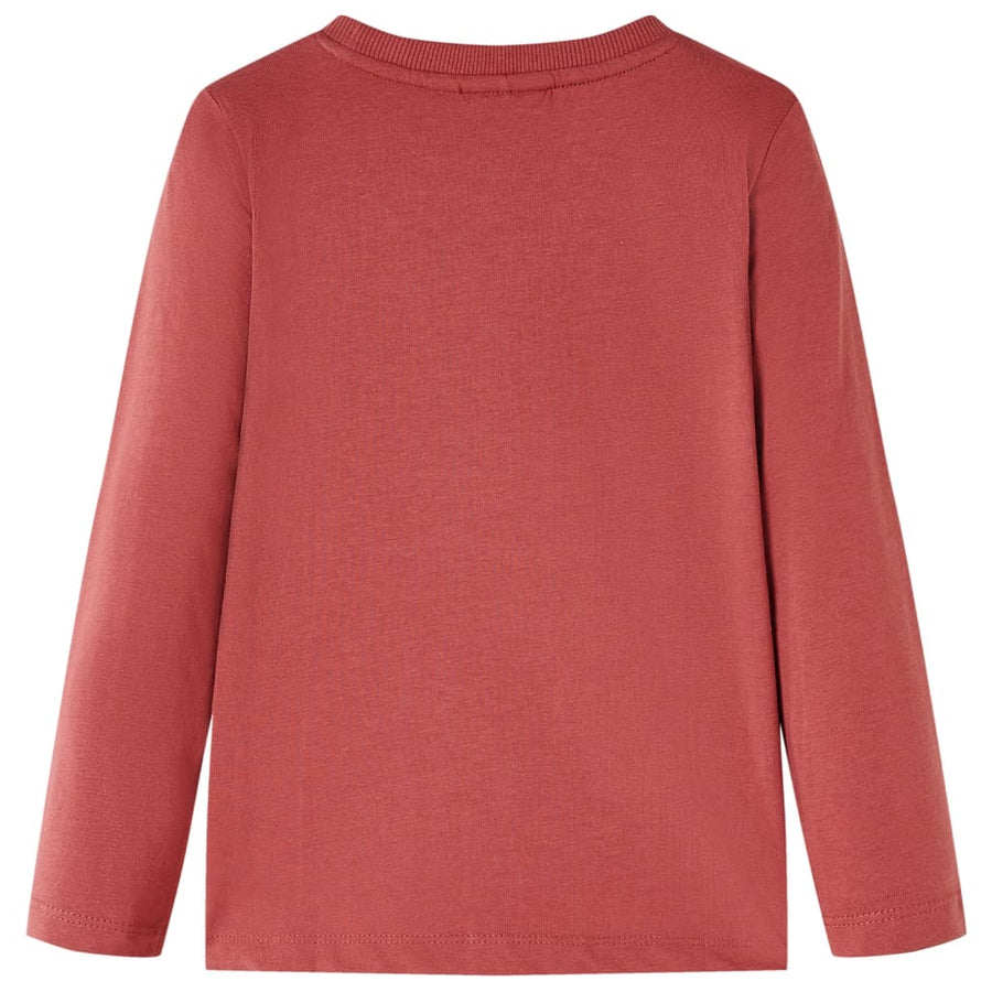 Kindershirt met lange mouwen 116 roodbruin