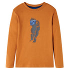 Kids' long-sleeved shirt 128 dark ochre