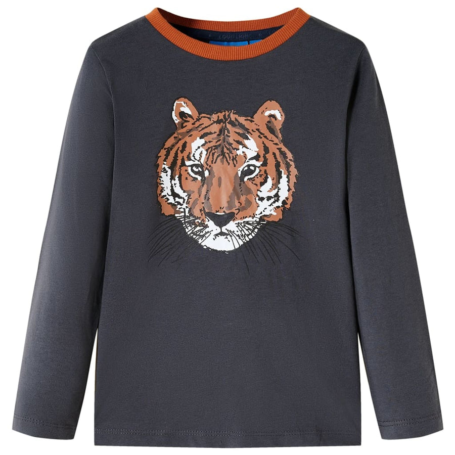 Kindershirt met lange mouwen 92 antracietkleurig 92