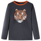Kindershirt lange mouwen 104 antraciet