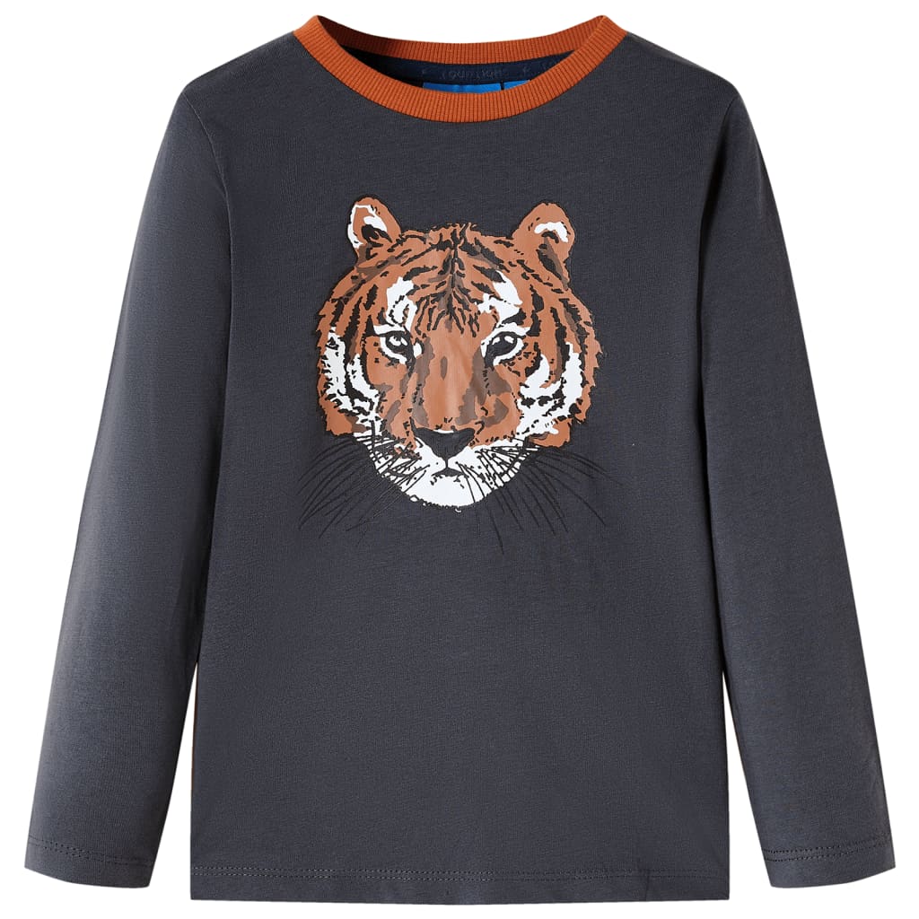 Kindershirt met lange mouwen 104 antracietkleurig 104
