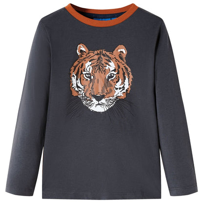 Kindershirt met lange mouwen 104 antracietkleurig 104