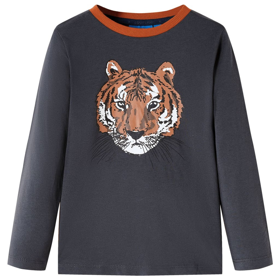 Kindershirt met lange mouwen 116 antracietkleurig 116