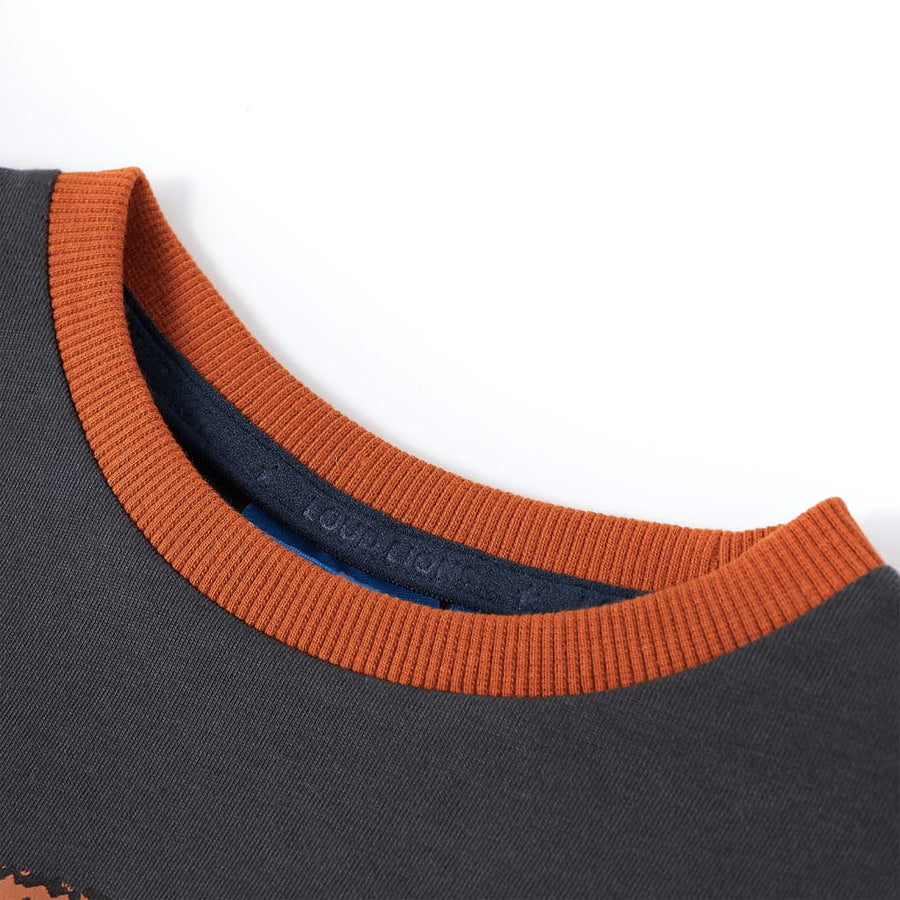 Kindershirt met lange mouwen 116 antracietkleurig 116
