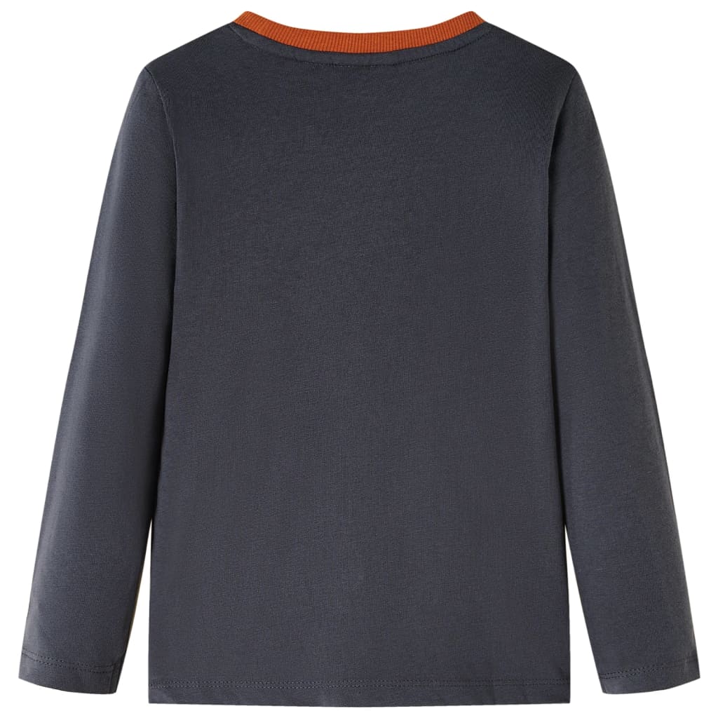 Kindershirt met lange mouwen 128 antracietkleurig 128