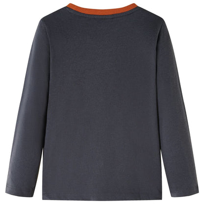 Kindershirt met lange mouwen 128 antracietkleurig 128