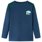 Kindertrui 140 marineblauw gewafeld