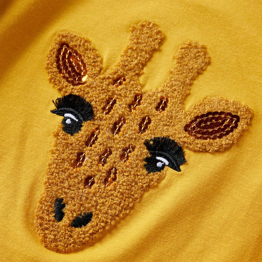 Kindershirt met lange mouwen 104 donker okerkleurig Oker
