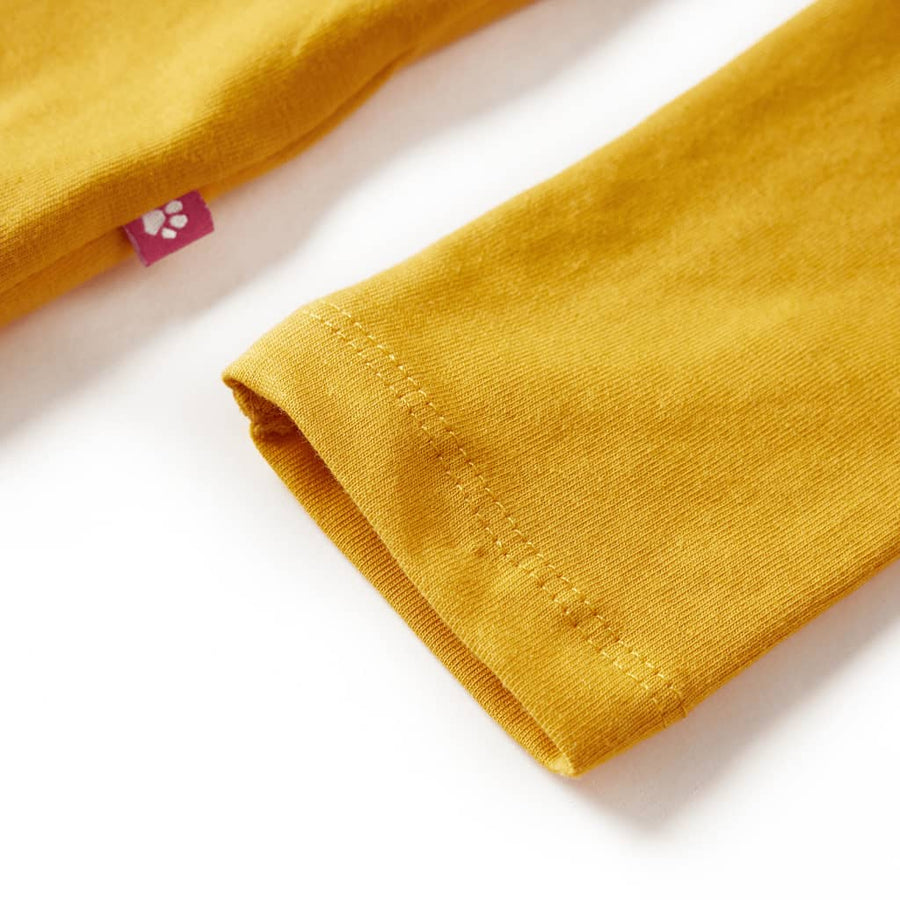 Kindershirt met lange mouwen 104 donker okerkleurig Oker