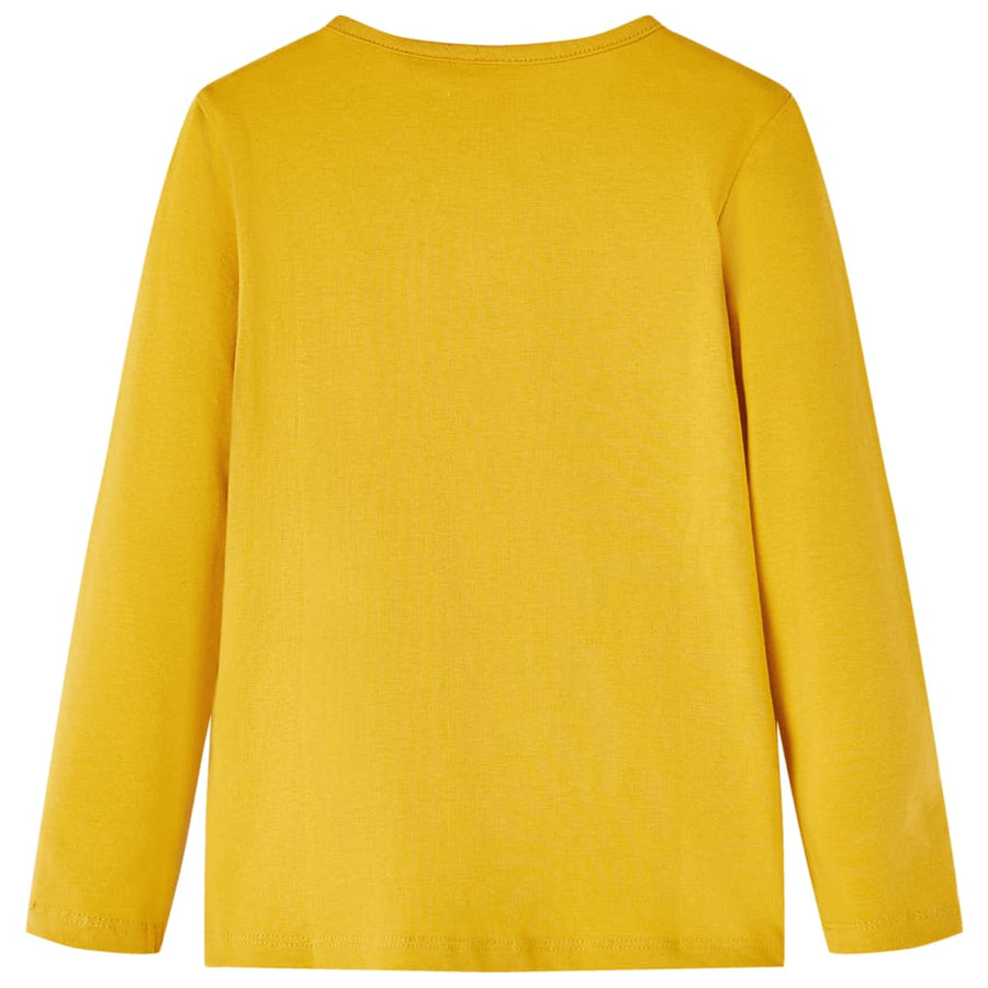 Kindershirt met lange mouwen 116 donker okerkleurig Oker