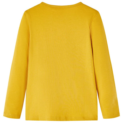 Kindershirt met lange mouwen 140 donker okerkleurig Oker