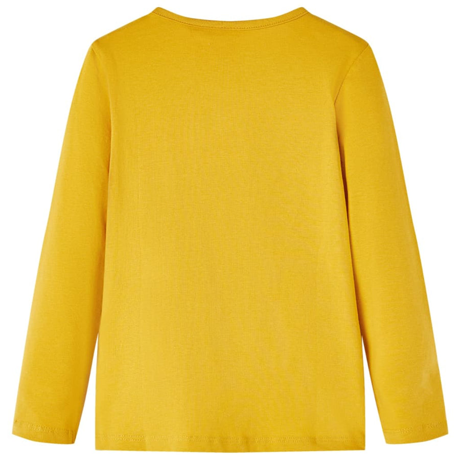 Kindershirt met lange mouwen 140 donker okerkleurig Oker