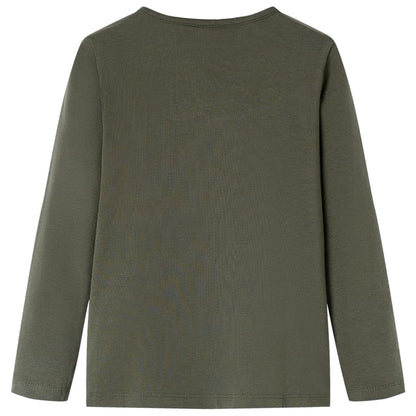 Kindershirt met lange mouwen 104 kakikleurig Kaki 104