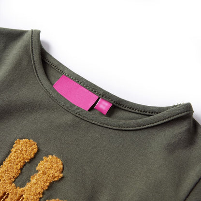Kindershirt met lange mouwen 104 kakikleurig Kaki 104