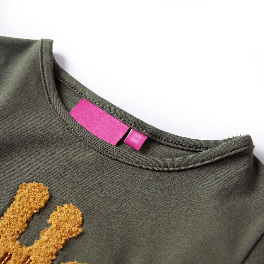 Kindershirt met lange mouwen 104 kakikleurig Kaki 104