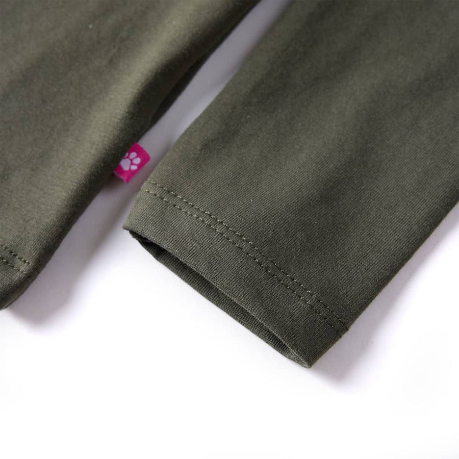 Kindershirt met lange mouwen 104 kakikleurig Kaki 104