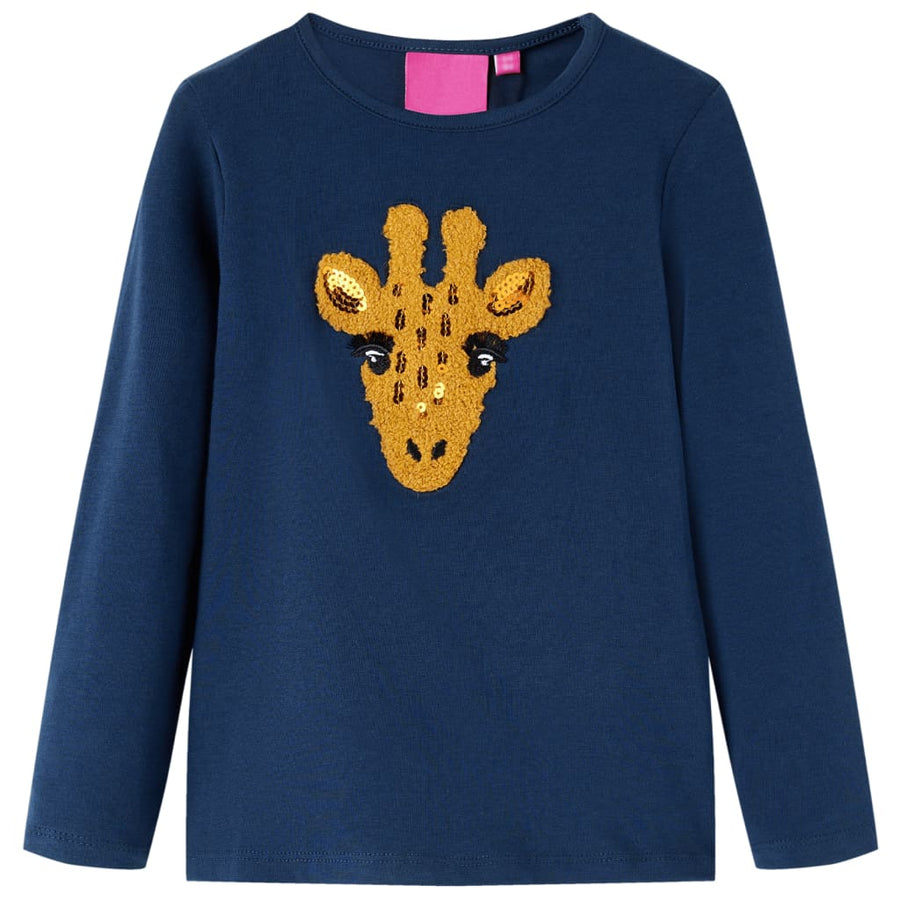 Kindershirt met lange mouwen 116 marineblauw Marineblauw 116