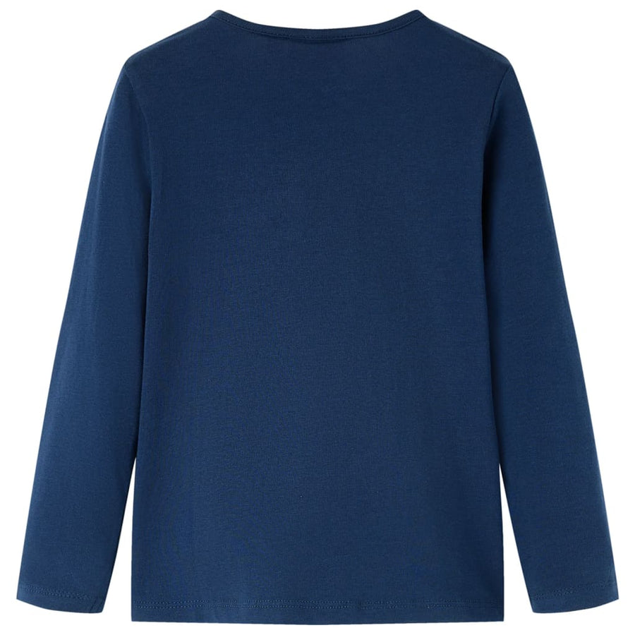 Kindershirt met lange mouwen 116 marineblauw Marineblauw 116