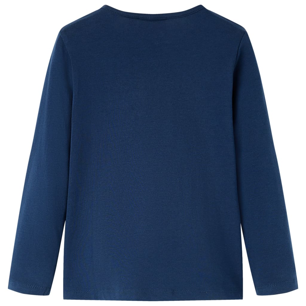 Kindershirt met lange mouwen 128 marineblauw Marineblauw 128