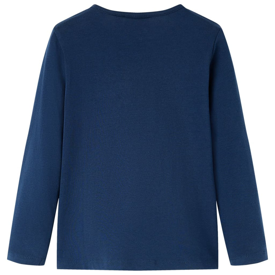Kindershirt met lange mouwen 128 marineblauw Marineblauw 128