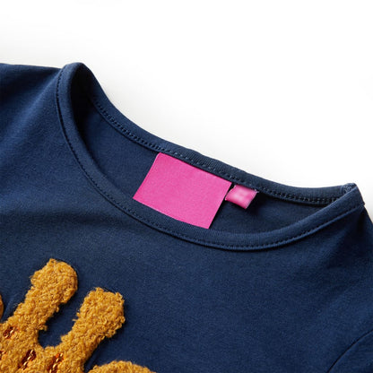 Kindershirt met lange mouwen 128 marineblauw Marineblauw 128