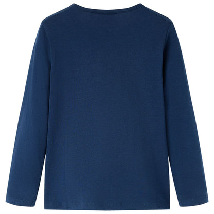 Kindershirt met lange mouwen 140 marineblauw Marineblauw 140
