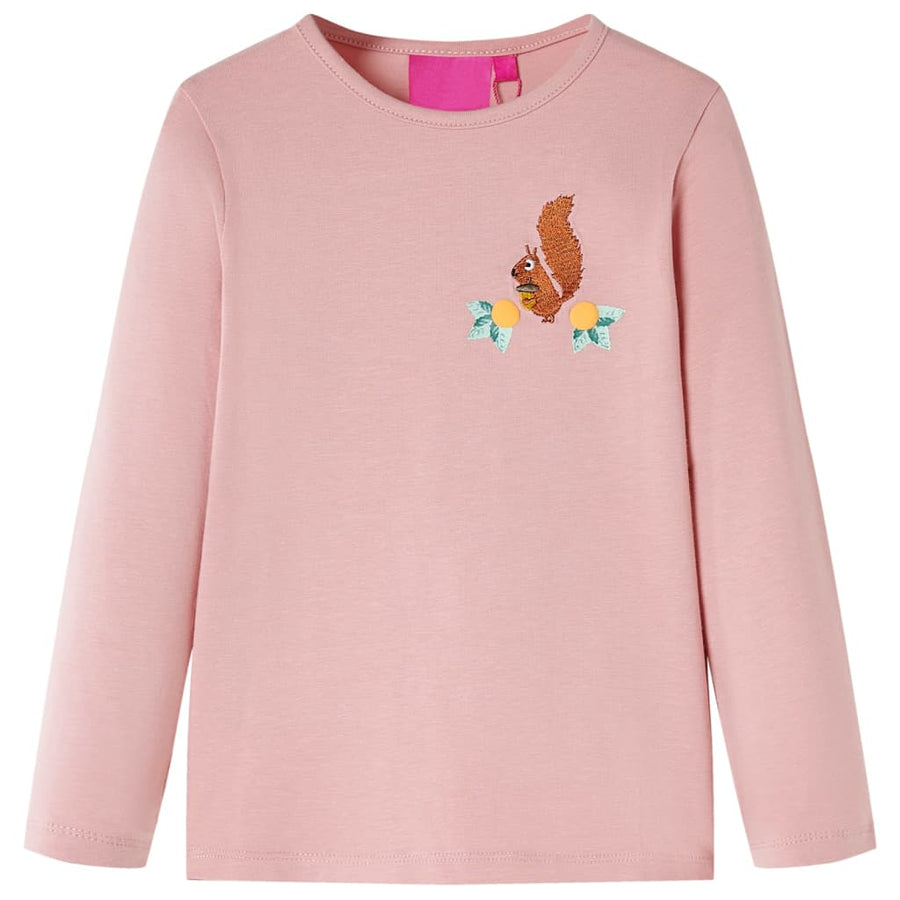 Kindershirt met lange mouwen 116 lichtroze lichtroze