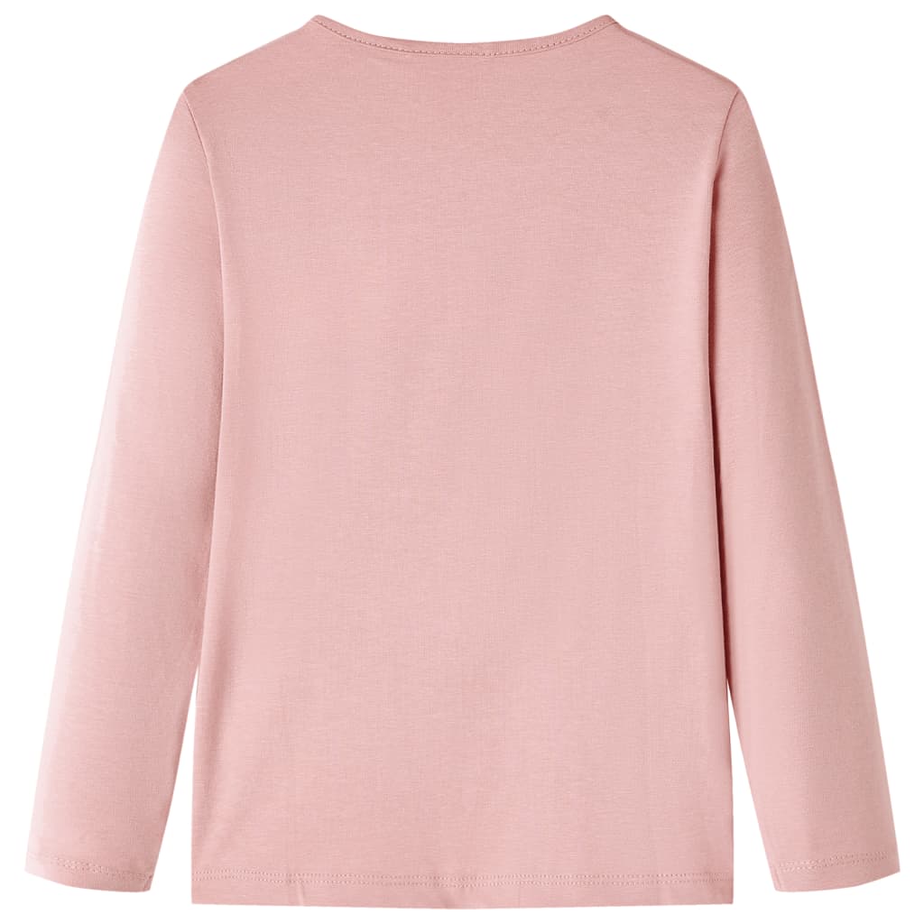 Kindershirt met lange mouwen 128 lichtroze lichtroze
