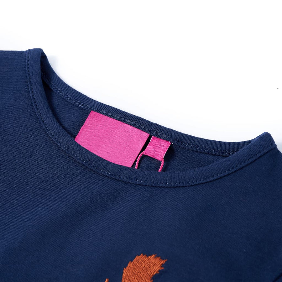 Kindershirt met lange mouwen 116 marineblauw Marineblauw 116