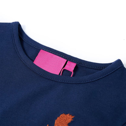 Kindershirt met lange mouwen 128 marineblauw Marineblauw 128