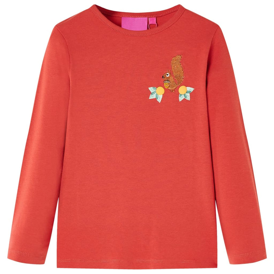 Kindershirt met lange mouwen 140 roodbruin Rood 140