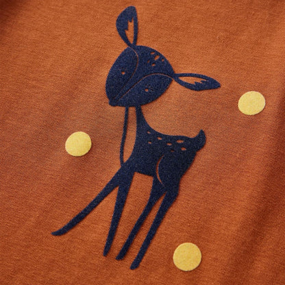 Kindershirt met lange mouwen 104 cognackleurig Cognac